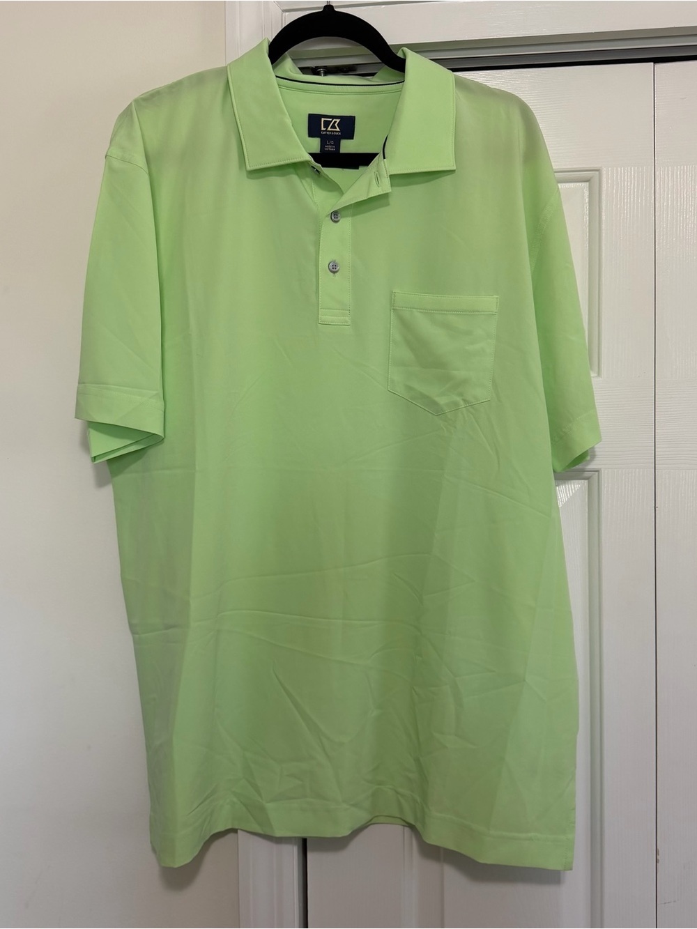 Cutter & Buck DryTec Luxe Short Sleeve Lime Green Men's Polo Size Large